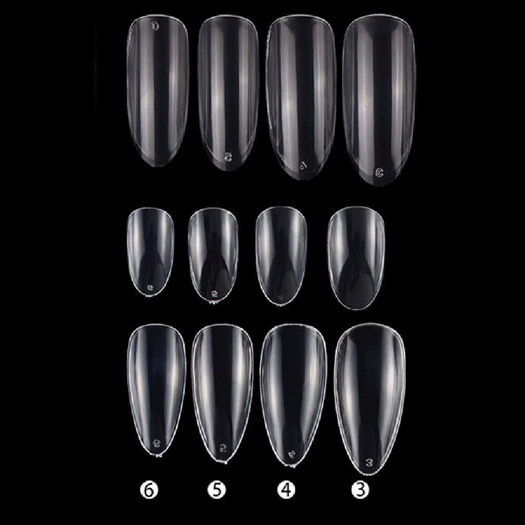 &lt; Redhot &gt; Hộp 50 Móng Tay Giả Trong Suốt Nhám Mờ Dạng Nhấn