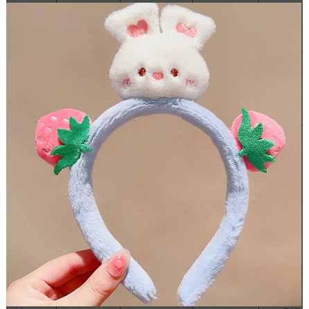 Băng Đô Cài Tóc Hình Tai Thỏ Bằng Lông Nhung Dễ Thương Xinh Xắn