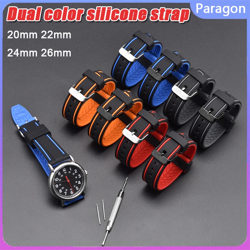 Dây Đeo Đồng Hồ Bằng silicone Mềm 20mm 22mm 24mm 26mm Cho Samsung Galaxy Watch 4 5 5Pro Amazfit GTR