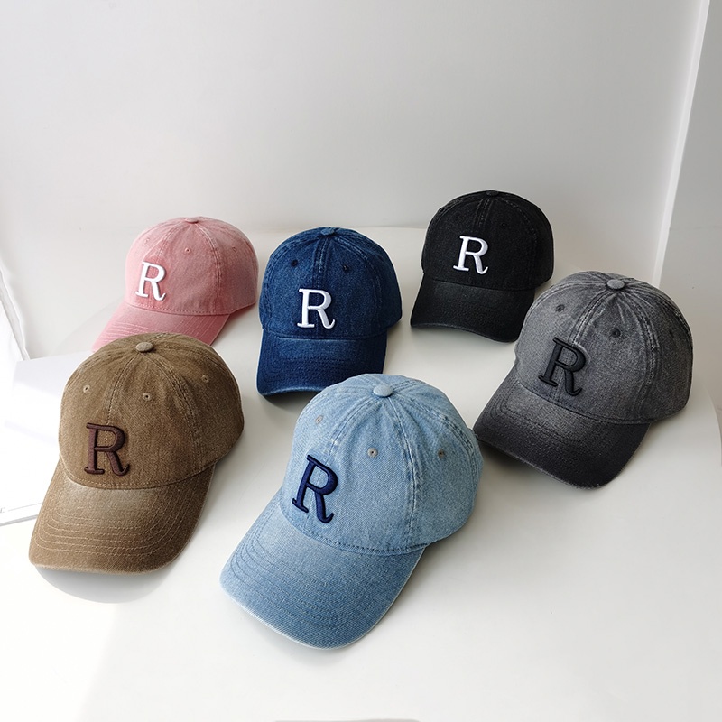 Mũ Lưỡi Trai Denim Mềm Chống Nắng In Chữ Phong Cách Đường Phố Mỹ Cá Tính