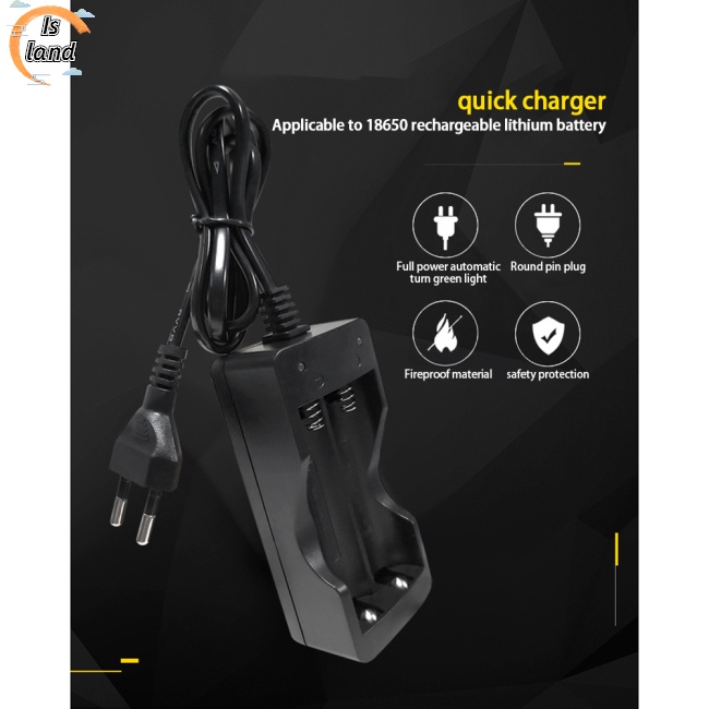 Bộ Sạc Pin Lithium 18650 Hai Ngăn Thông Minh Kèm Dây Cáp