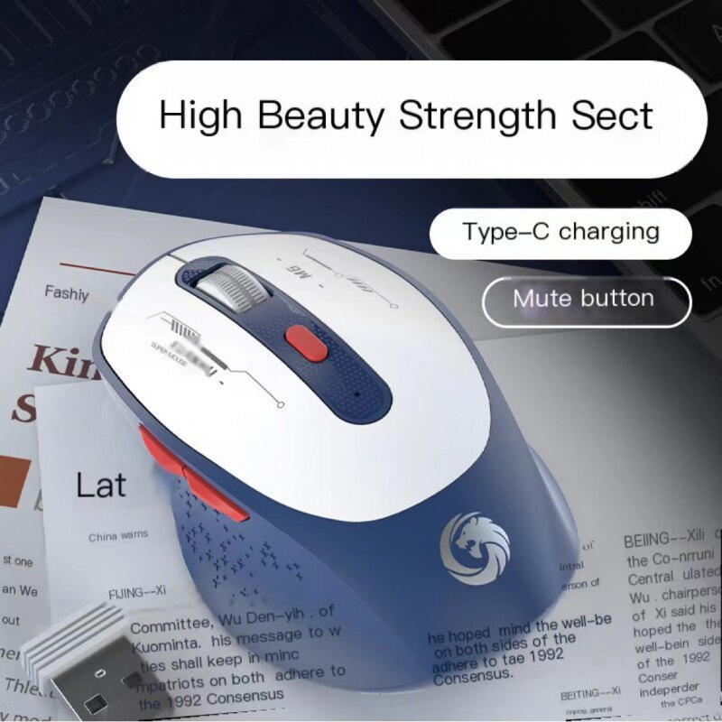 Chuột Không Dây Bluetooth 2.4Ghz USB Type-c 1200dpi 6 Nút Bấm Cho MacBook