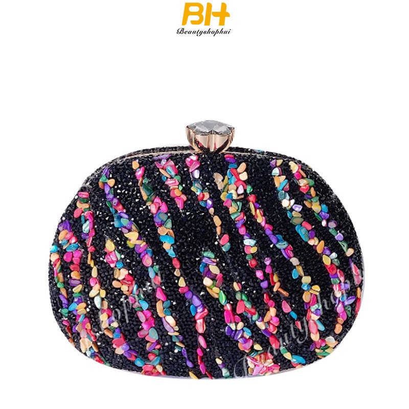 Túi Xách Đeo Chéo Họa Tiết Vân Đá Nhiều Màu Sắc Phối Dây Xích Thời Trang Mới 2023