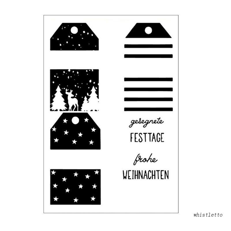 Con Dấu Silicone Trong Suốt Họa Tiết Ngôi Sao Giáng Sinh Trang Trí Scrapbook