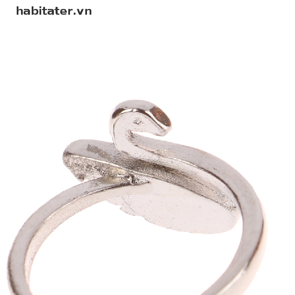TATER Adjustable White Swan Open Ring Knitg Crochet Metal Loop Sewing Accessories VN