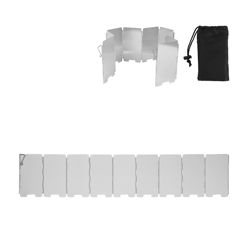 Set 9 Tấm Chắn Gió Cho Bếp Ga Có Thể Gấp Gọn Tiện Dụng Khi Đi Cắm Trại