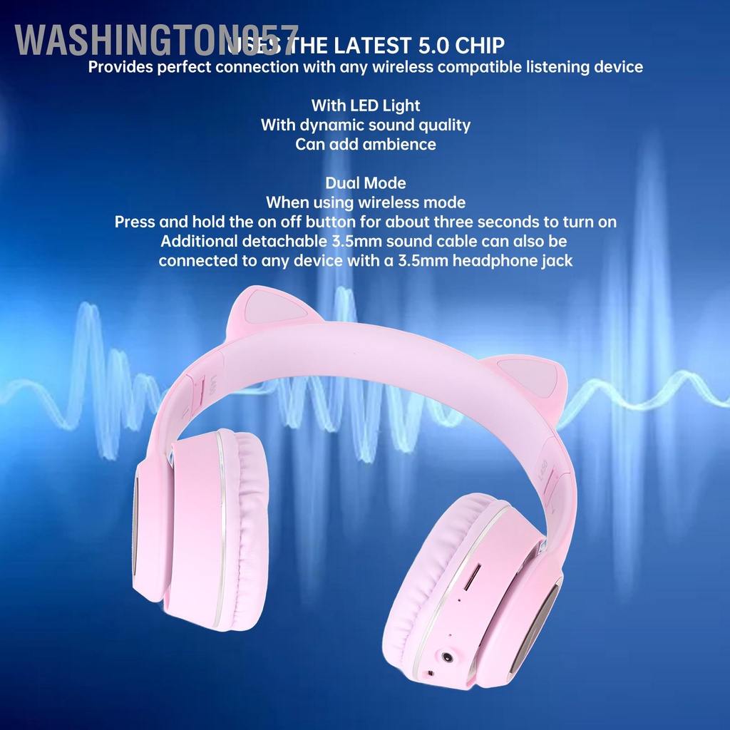 Tai Nghe Bluetooth Không Dây Âm Thanh HiFi Stereo Hỗ Trợ Thẻ Nhớ Có Đèn LED Màu Tím