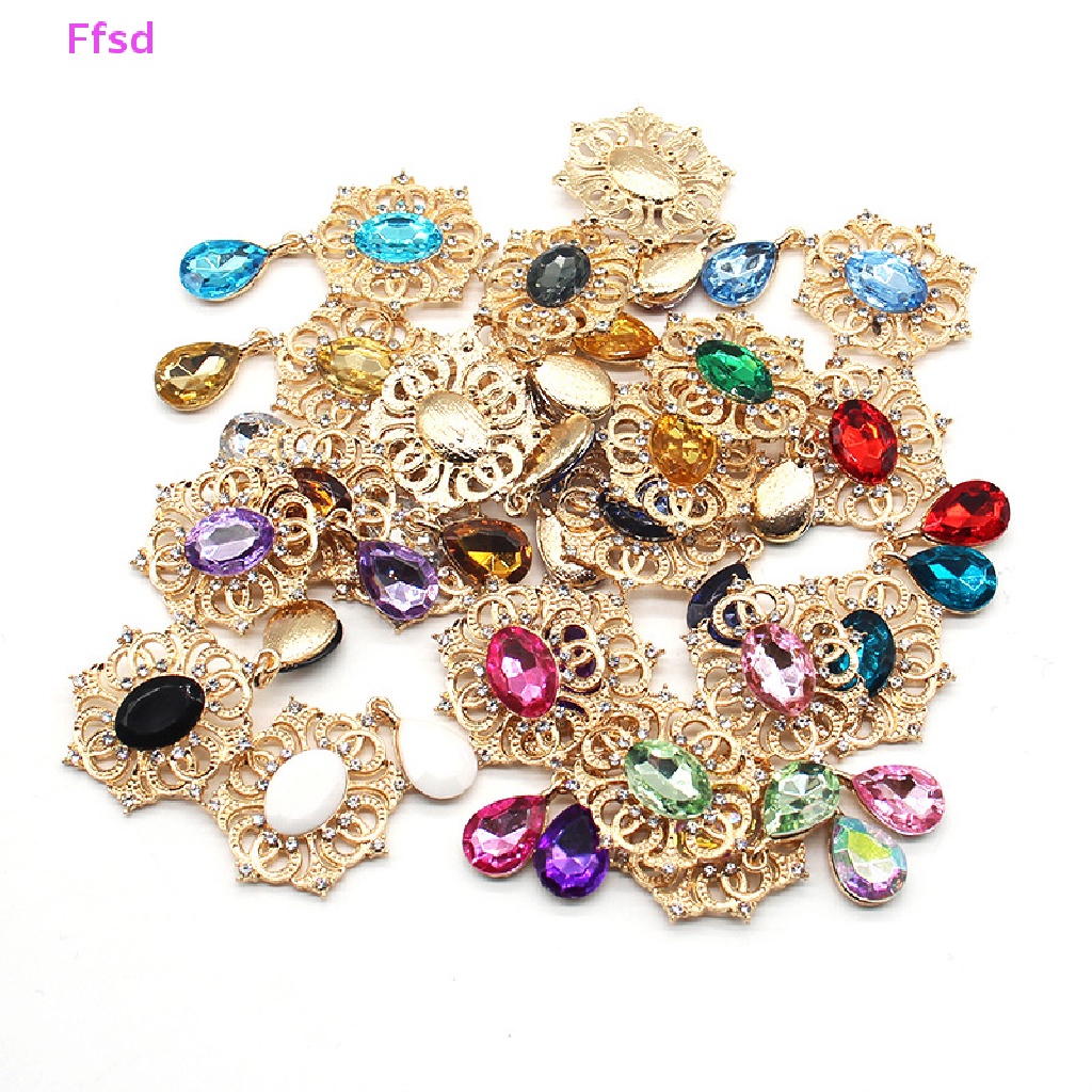 Ghim Cài Áo Hợp Kim 28 * 49mm Mạ Vàng Đính Đá Trang Trí Quần Áo DIY