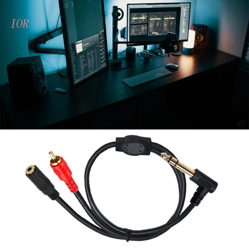 Cáp Chia Chữ Y Mạ VàNg 3.5mm 1 / 8-inch TRS Sang 6.35mm 1 / 4 &quot;6.35mm to RCA Chuyên DụNg