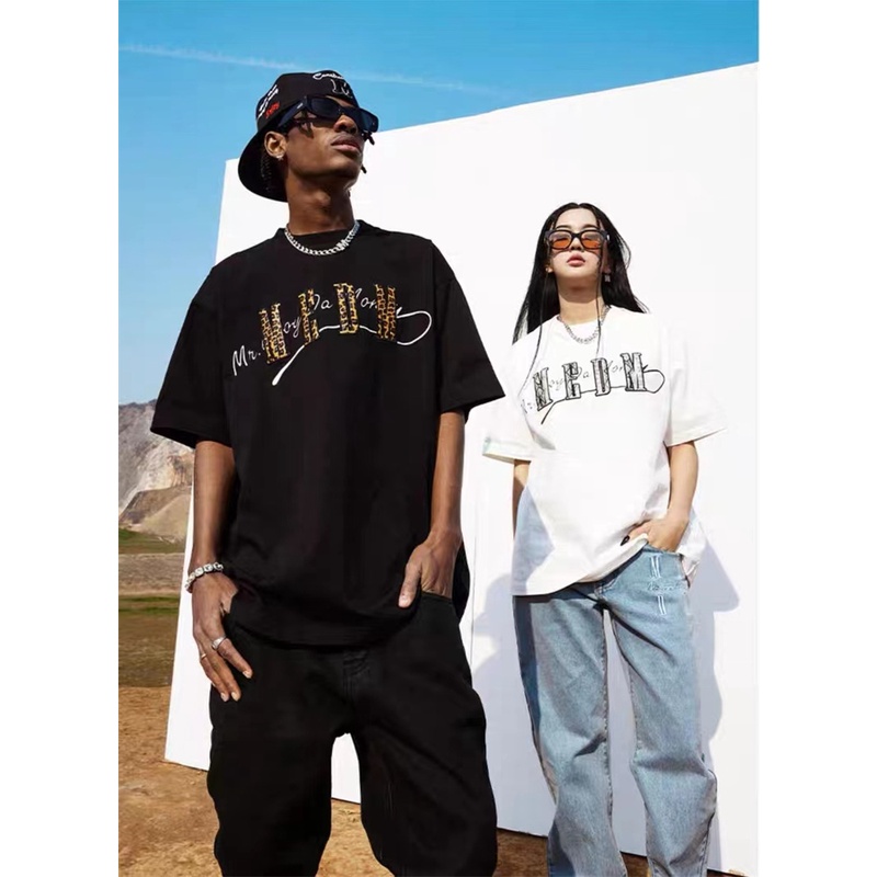 Áo Thun Tay Lửng Dáng Rộng Phong Cách Đường Phố Mỹ Thời Trang Mùa Hè Cho Nam Và Nữ