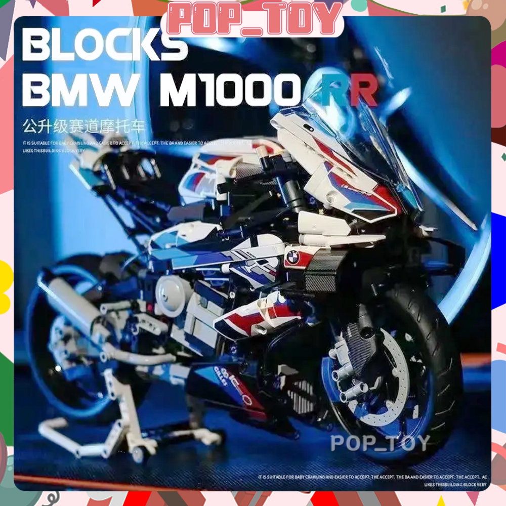 MOC 42130 Xe Máy BMW M 1000 RR Mô Hình Xe Đua Lego Khối Xây Dựng Sáng Tạo Xe Mô Hình Bộ Đồ Chơi Bé Trai Quà Tặng