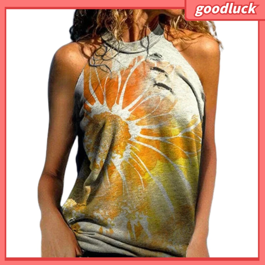 Áo Thun Sát Nách Dáng Rộng In Họa Tiết Hoa Thời Trang Mùa Hè Cho Nữ