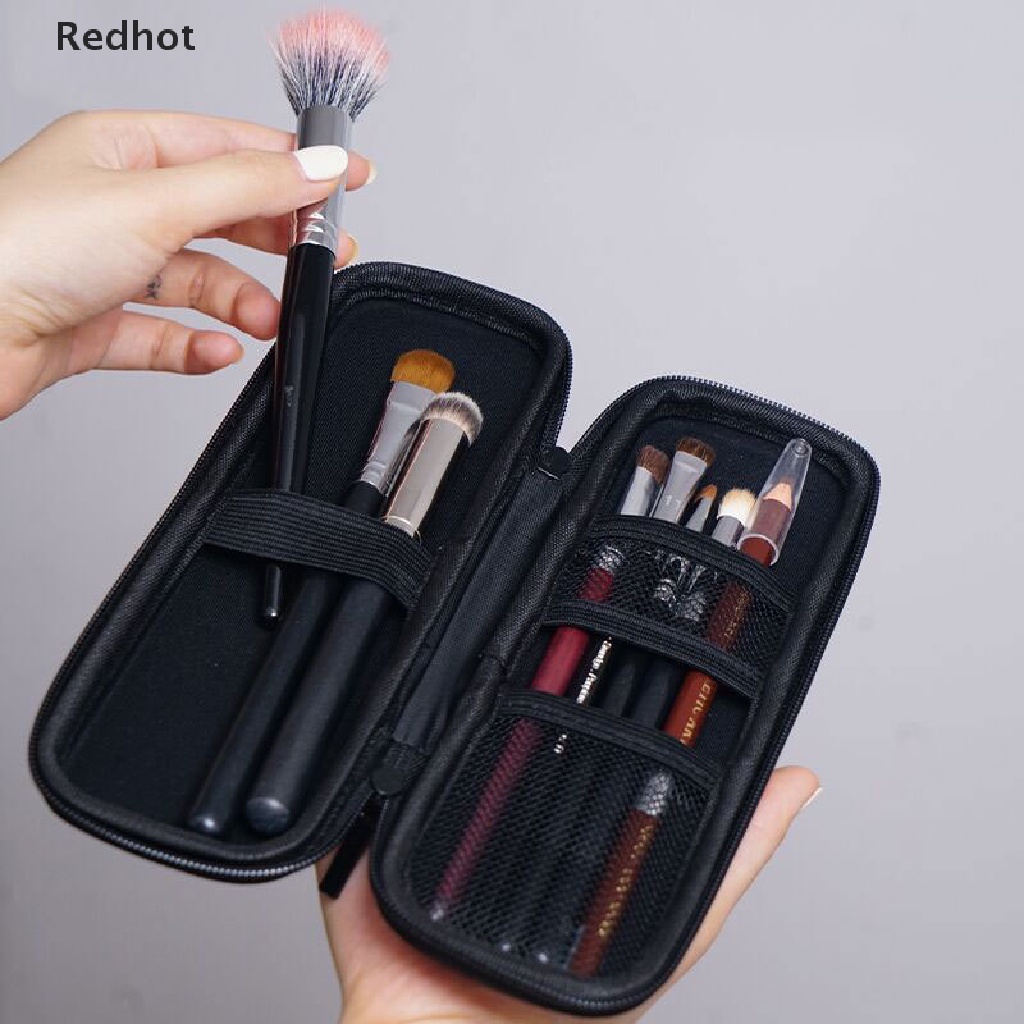 &lt; Redhot &gt; Túi Đựng Cọ Trang Điểm Nhỏ Màu Đen Trơn Dành Cho Nữ Giảm Giá