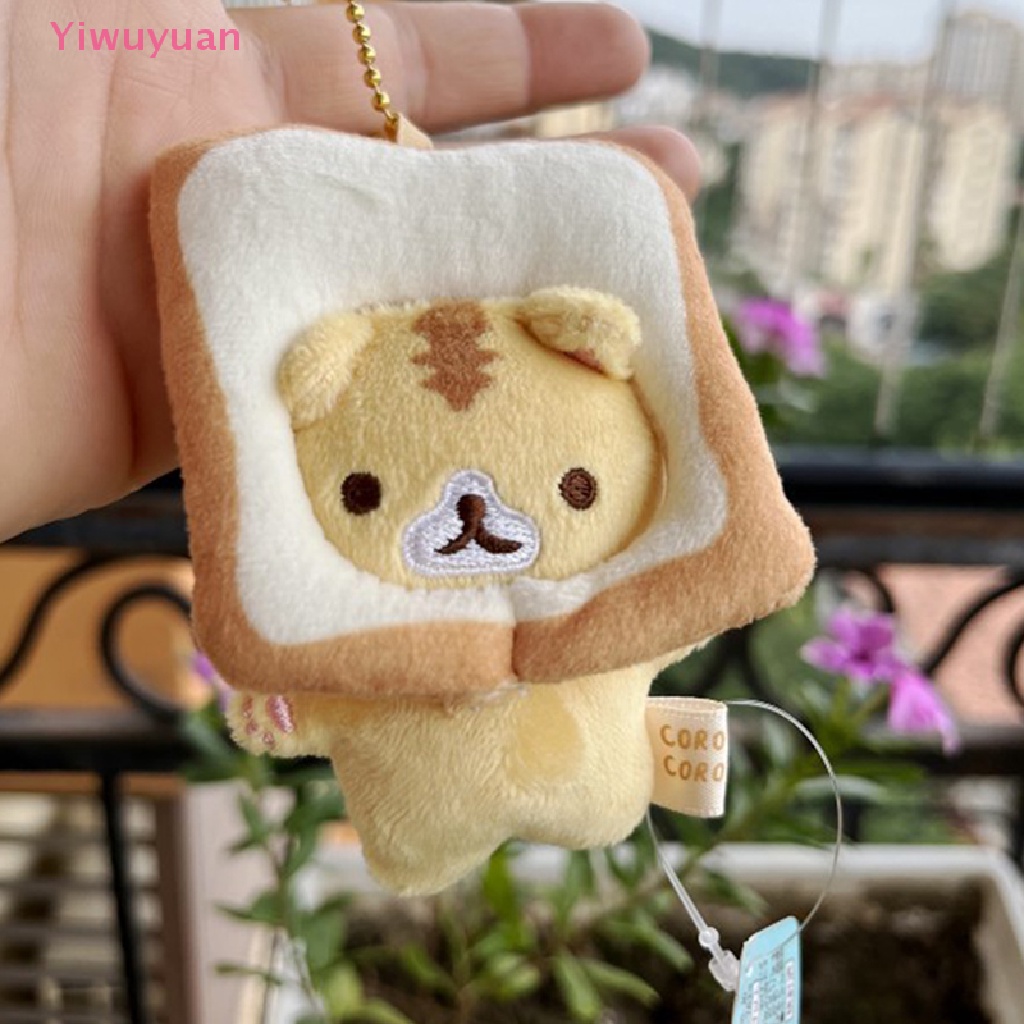 < Yiwuyuan > Móc Khóa Hình Mèo Bánh Mì Nhồi Bông Màu Vàng Dễ Thương Phong Cách Nhật Bản Mới