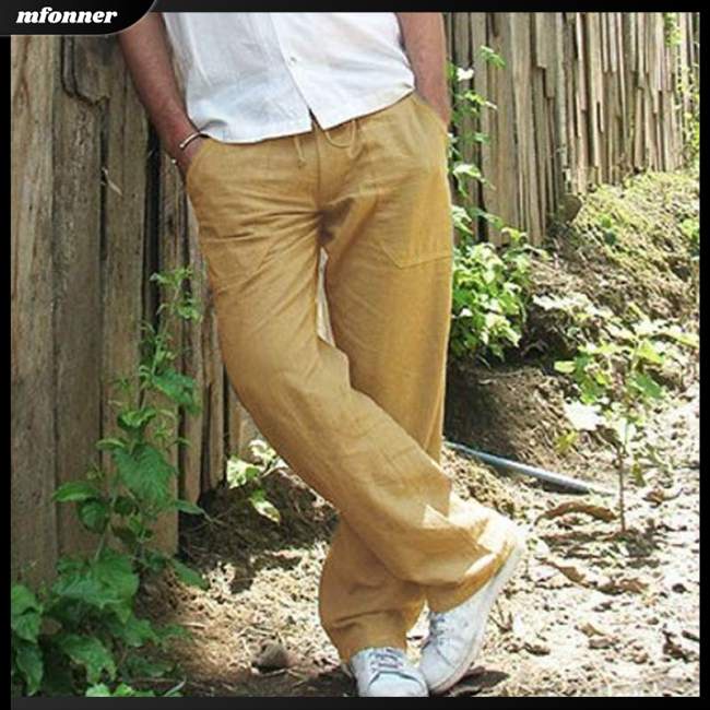 Quần Jogger Dáng Suông Rộng Màu Trơn Dây Rút Có Size Lớn Cho Nam Giới