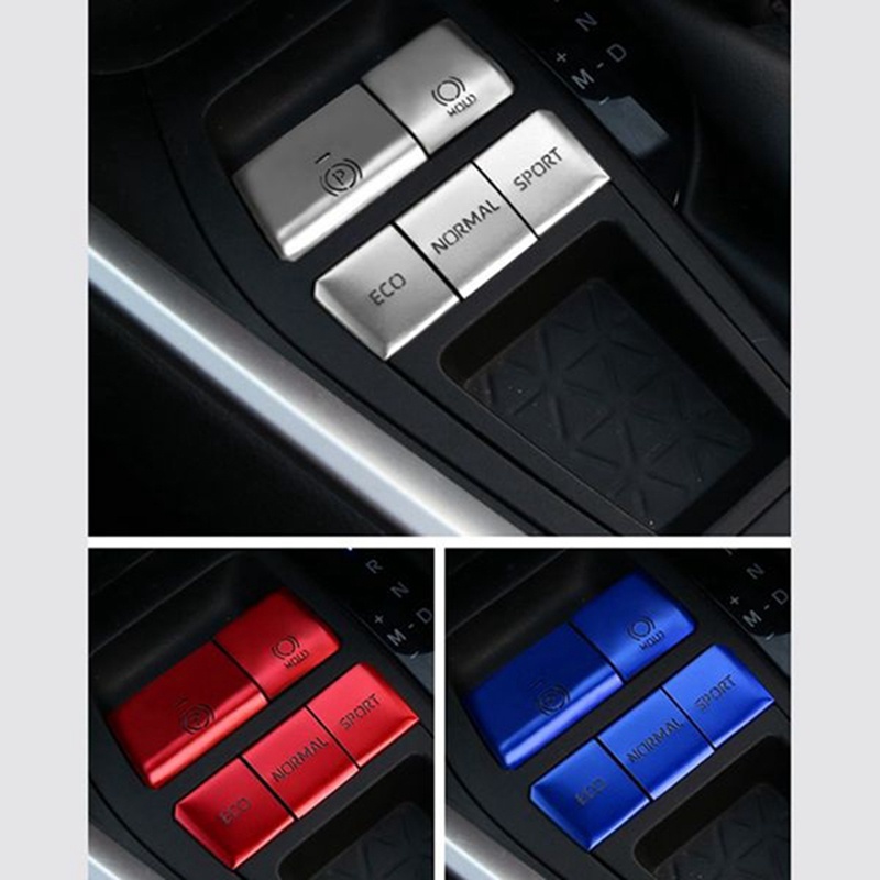Bộ 5 Miếng Dán Nút Điều Khiển Trung Tâm Đa Phương Tiện Màu Đỏ Cho Toyota RAV4 2019-2021
