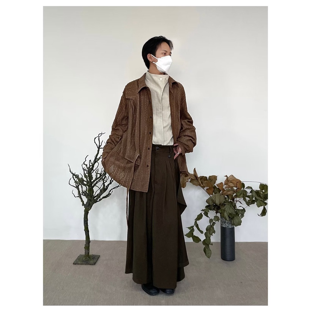 Áo Sơ Mi Tay Dài Dáng Rộng Màu Sắc Đơn Giản Thời Trang Cao Cấp Cho Nam