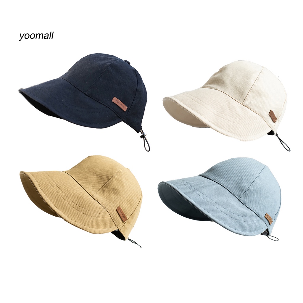 / Yo / Mũ Tai Bèo Rộng Vành Che Nắng Màu Trơn Có Thể Gấp Gọn Dùng Ngoài Trời