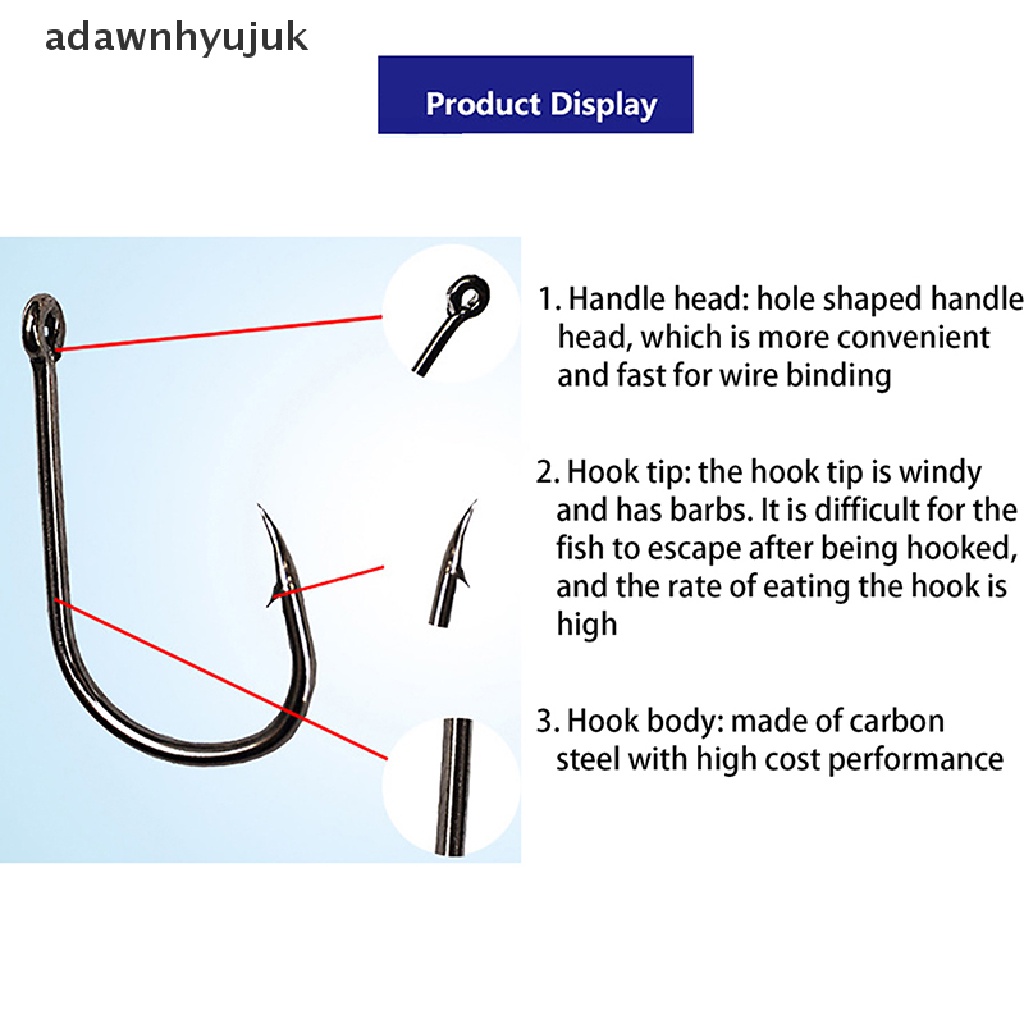 Hộp 100 Lưỡi Câu Cá Bằng Thép Cacbon