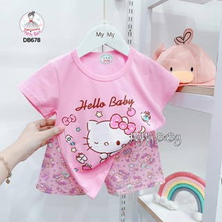 Bộ thun hồng kitty hello baby thun cotton 4 chiều ,