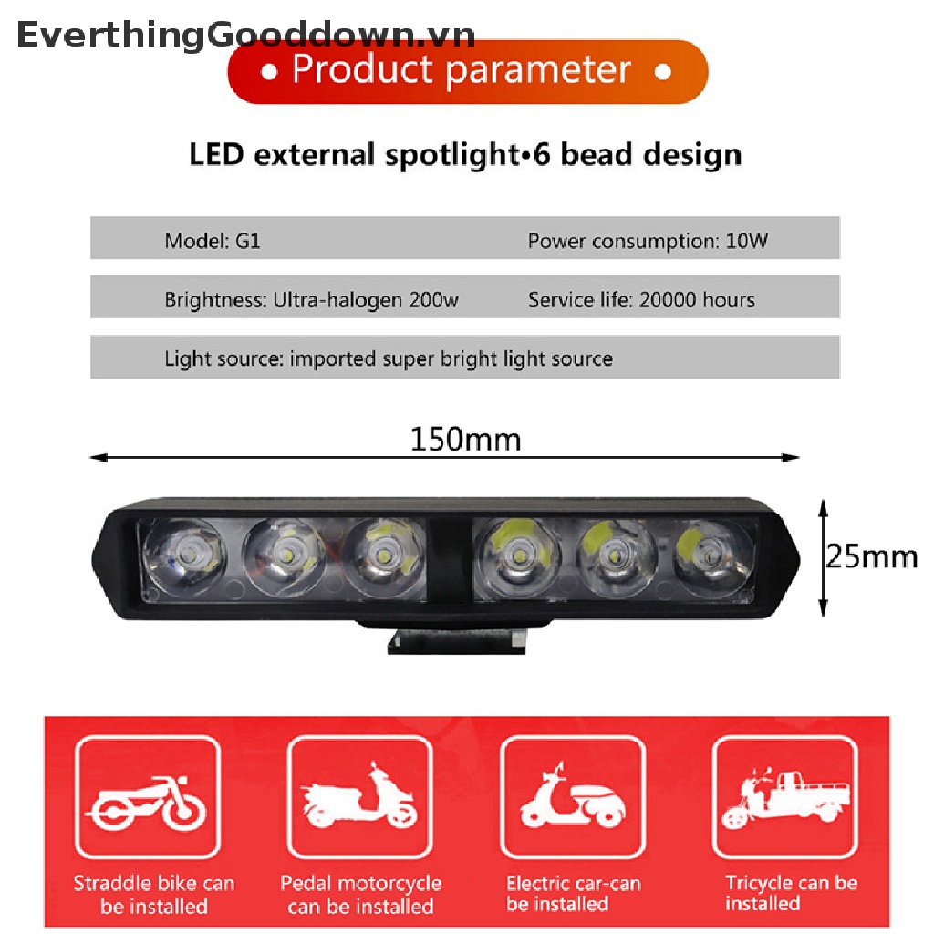 Đèn Pha DRL 6LED Độ Sáng Cao Chuyên Dụng Cho Xe Mô Tô