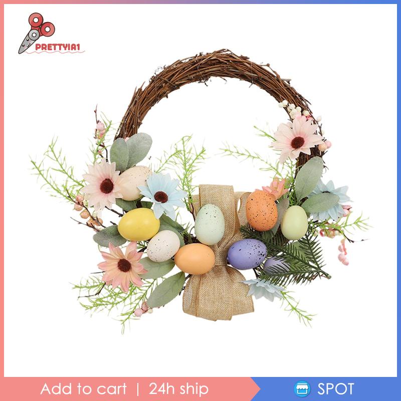 Vòng Hoa Phục Sinh 16 &quot;Prettyia1 Treo Trang Trí Cửa Trước / Sau