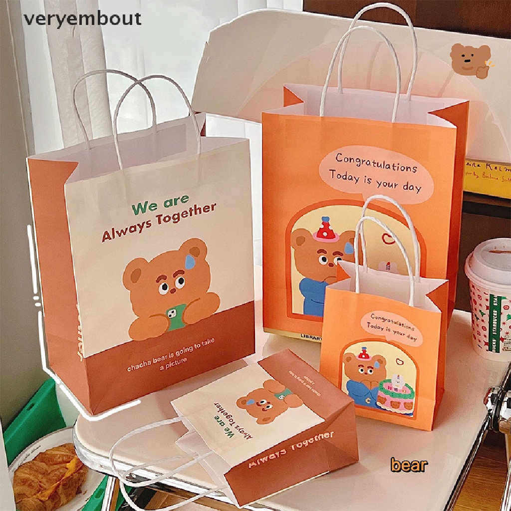 Set 5 Túi Giấy Đựng Quà Họa Tiết Hoạt Hình Dễ Thương