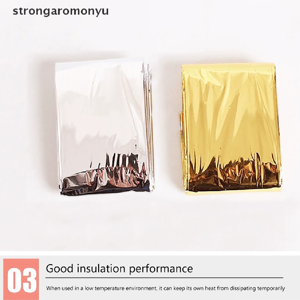 Chăn Sơ Cứu Một Mặt Kích Thước 210 * 160 cm Bằng Lá Nhôm Màu Vàng / Bạc Giữ Ấm Tiện Dụng