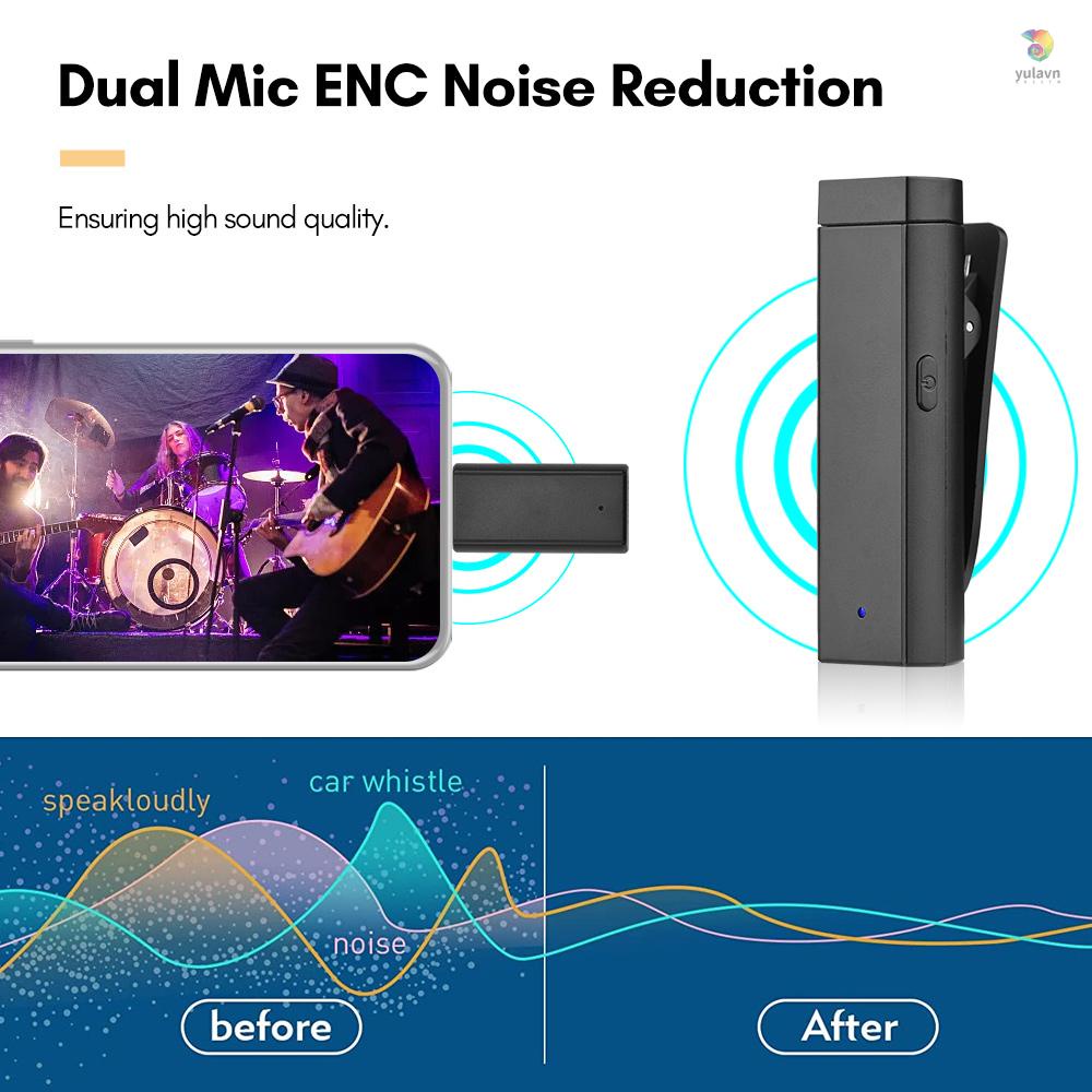 Hệ Thống Micro Mini Dạng Kẹp Chống Ồn Đa Hướng Thông Minh Kèm Hộp Sạc Thay Thế Cho Điện Thoại iOS Android