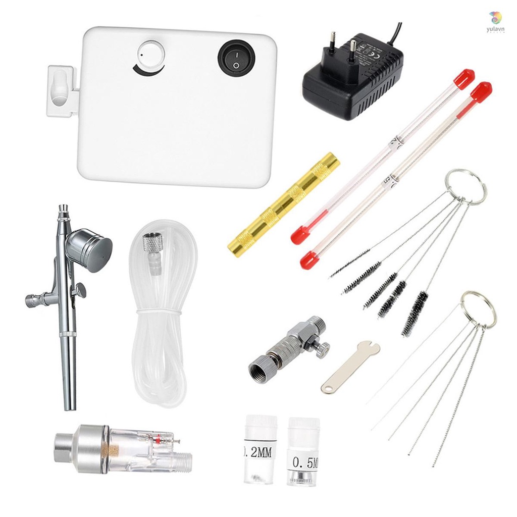 Bộ Máy Nén Khí Mini Đa Năng 100-250V Chuyên Dụng Cho Xăm Hình / Làm Móng Nghệ Thuật