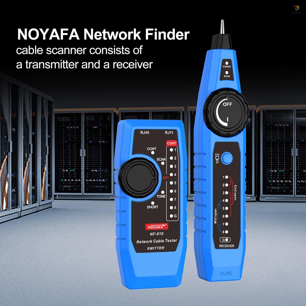 Bộ Dụng Cụ Kiểm Tra Cáp Mạng NOYAFA NF-810 Cho RJ11 RJ45 CAT5 CAT6 LAN Có Đèn LED Và Túi Đựng Dụng Cụ