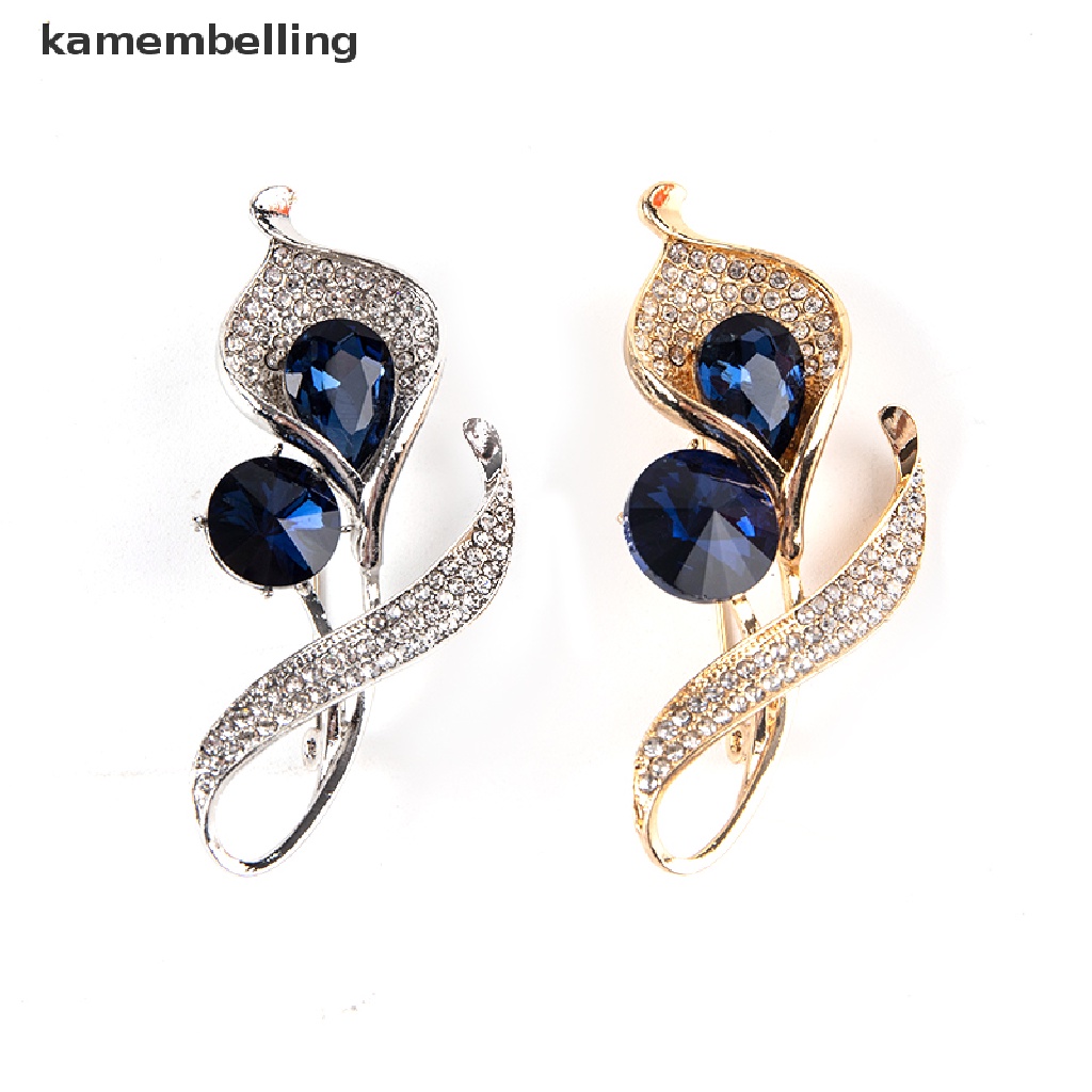 Ghim Cài Áo Hình Bông Hoa Đính Đá Pha Lê Xanh Dương Trong Suốt Thời Trang Cho Nam Và Nữ