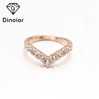 Nhẫn nữ DINCIOR hình trái tim đính đá pha lê
