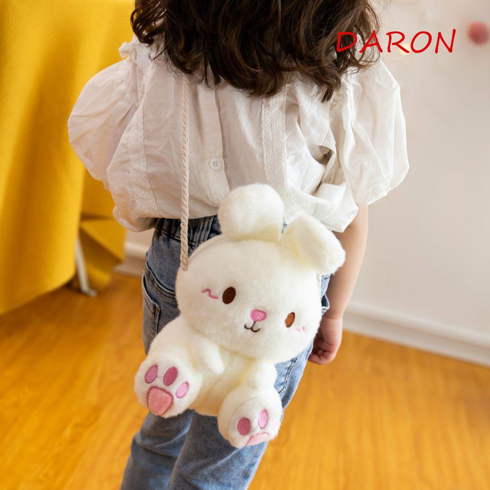 Túi Đeo Chéo Hình Thỏ Nhồi Bông Mềm Mại Dễ Thương Cho Bé