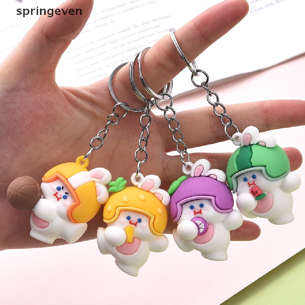 Móc Khóa Hình Thỏ Hoạt Hình Nhiều Kiểu Dáng Bằng Silicon DIY