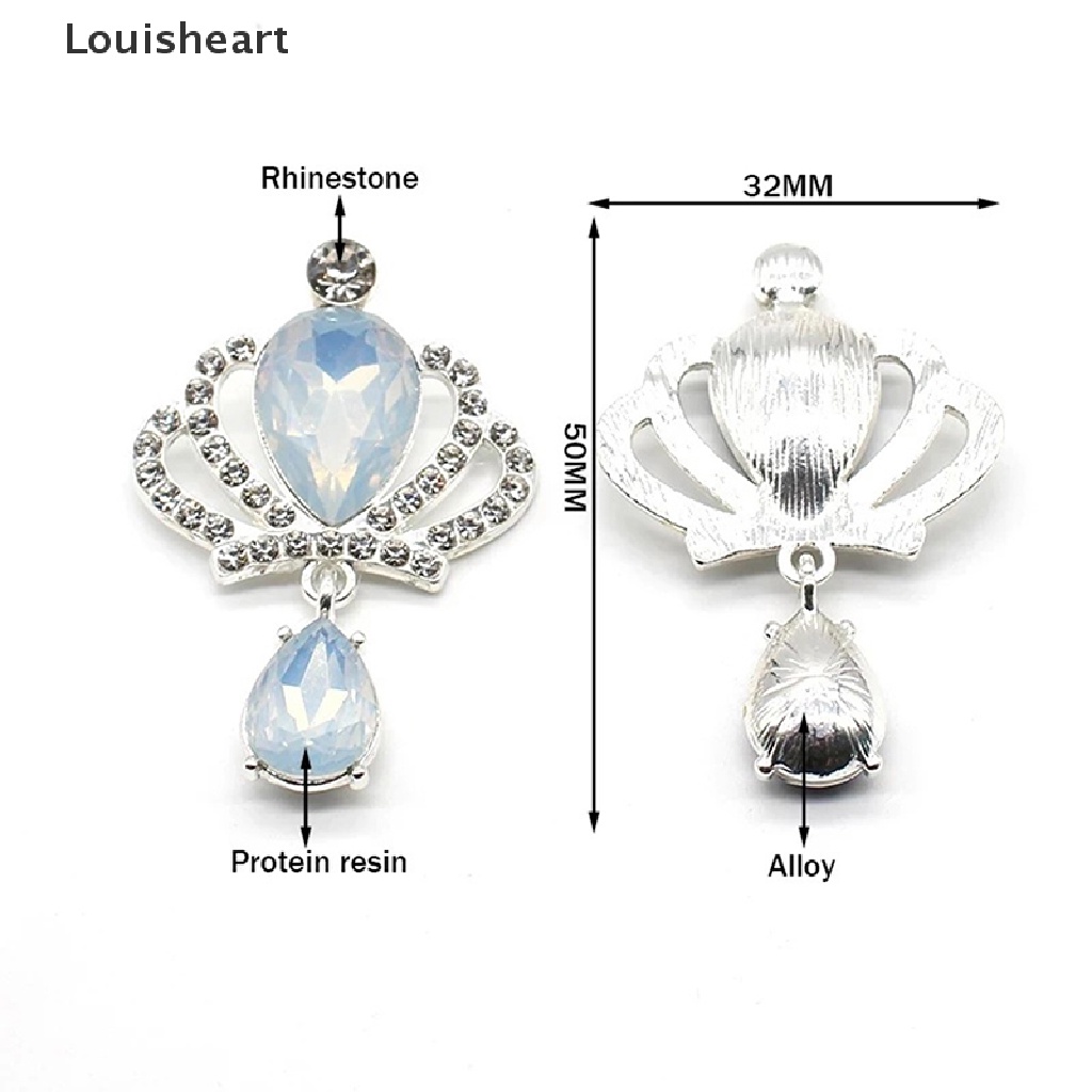 1 Mặt Dây Chuyền Bạc Hình Vương Miện Đính Đá DIY Louisheart TFG