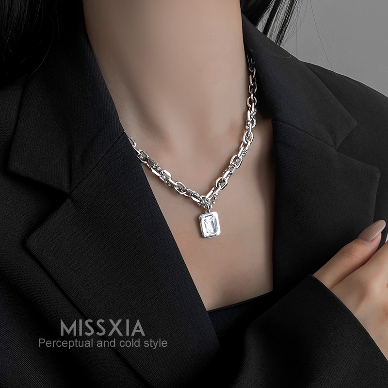 Vòng cổ Hai Lớp Đính Đá zircon Phong Cách Hàn Quốc Cho Nữ