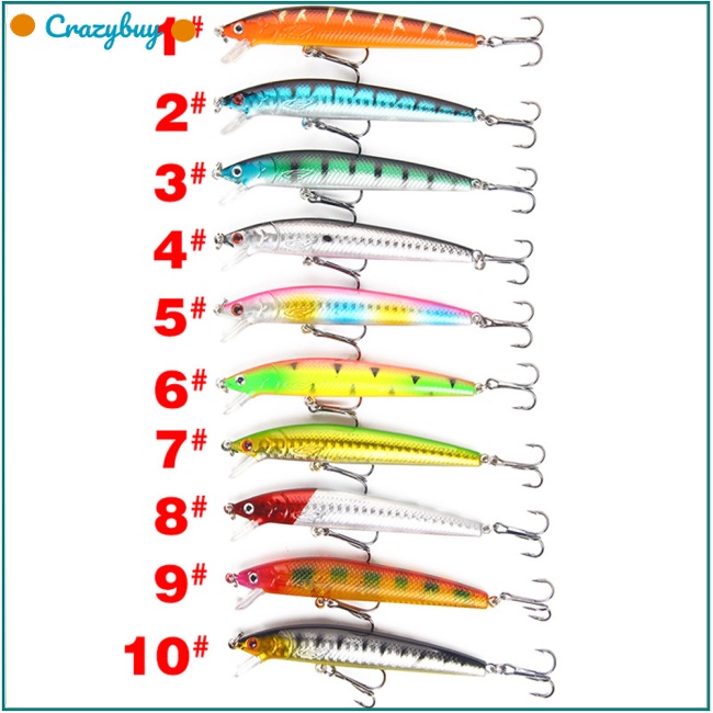Cr Mồi Câu Cá Giả 10 Màu 7g / 10cm Bằng Nhựa Cứng
