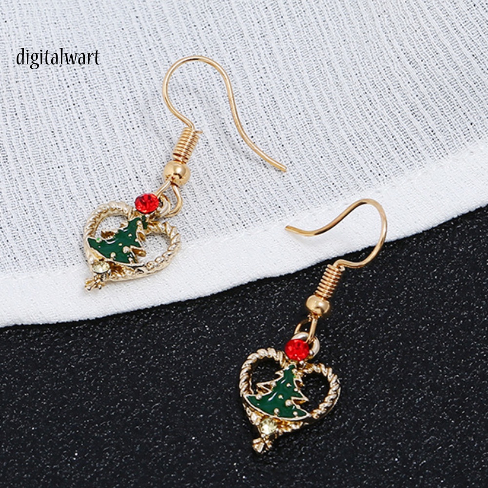 Kỹ Thuật Số| Bông Tai HợP Kim HìNh Cây Thông ĐíNh Đá Xinh XắN