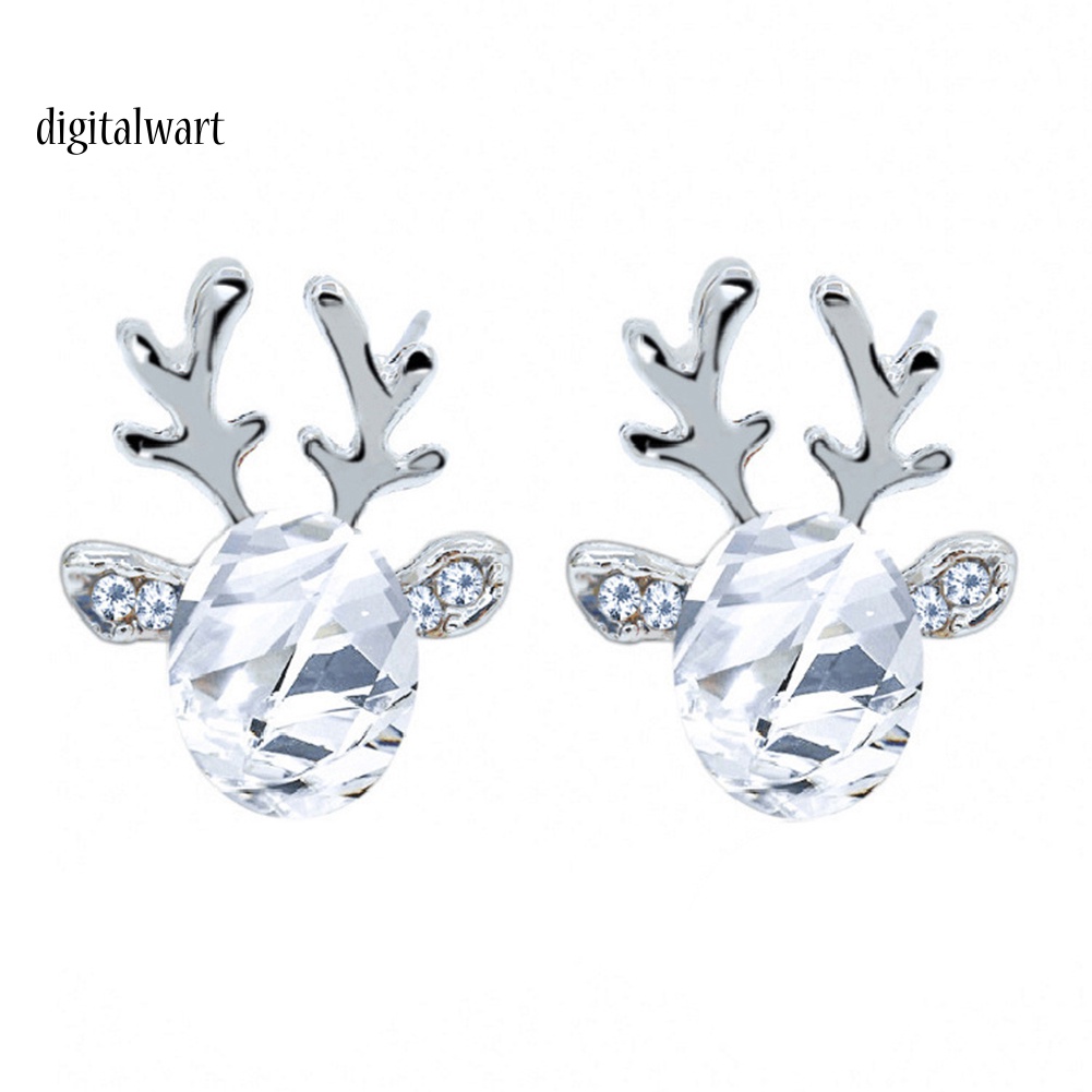 Kỹ Thuật Số| Bông Tai HìNh SừNg Hươu 3D ĐíNh Đá Sang TrọNg