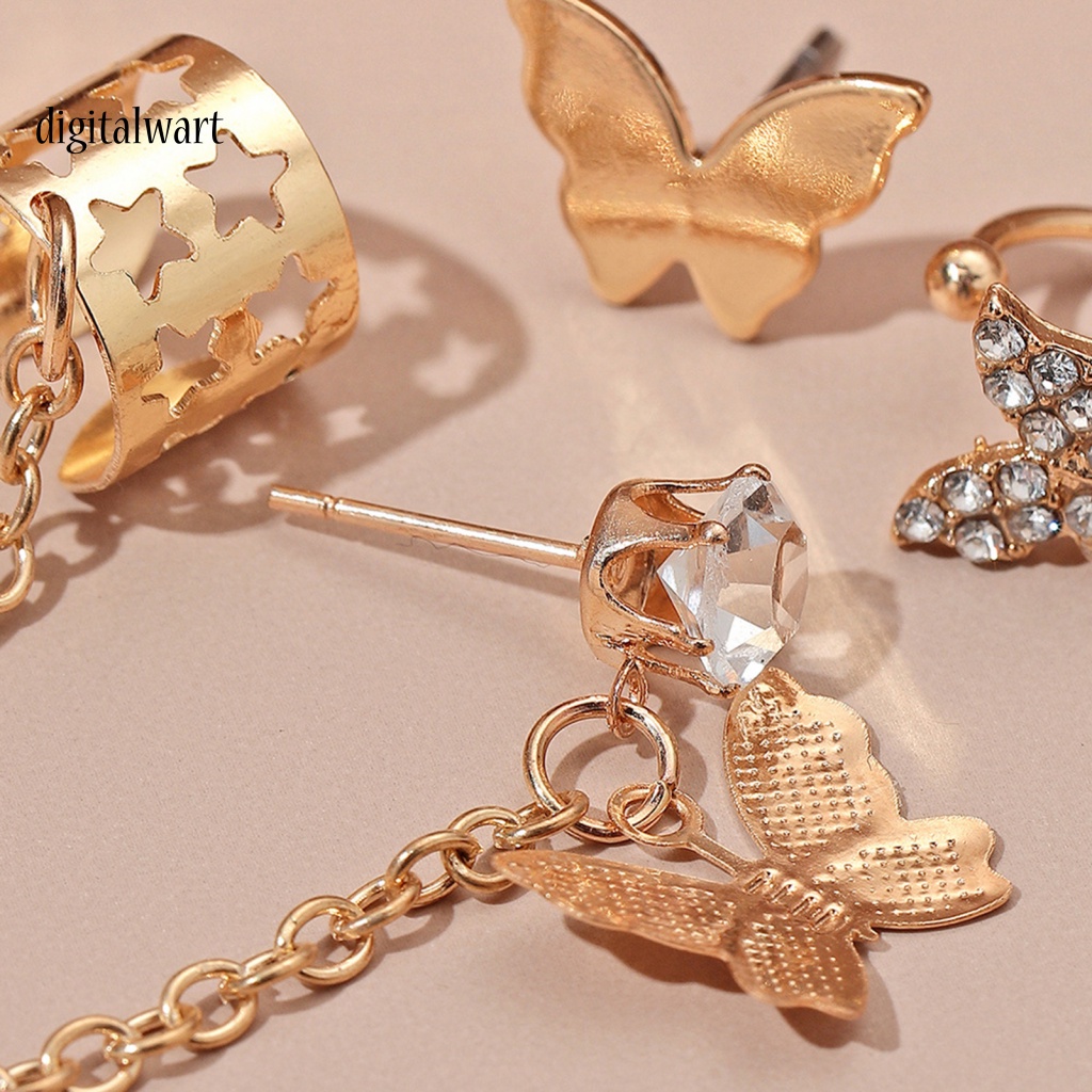 Kỹ Thuật Số| Bông Tai Dạng Xích Hình Bướm Đính Đá Cho Nữ