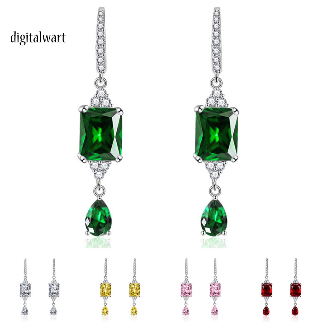 Kỹ Thuật Số| 1 Đôi Bông Tai Móc Hình Giọt Nước Đính Đá Phong Cách Vintage