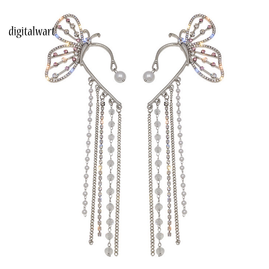 Kỹ Thuật Số| 1 Đôi Bông Tai Hình Bướm Có Đính Đá Lấp Lánh Dành Cho Nữ