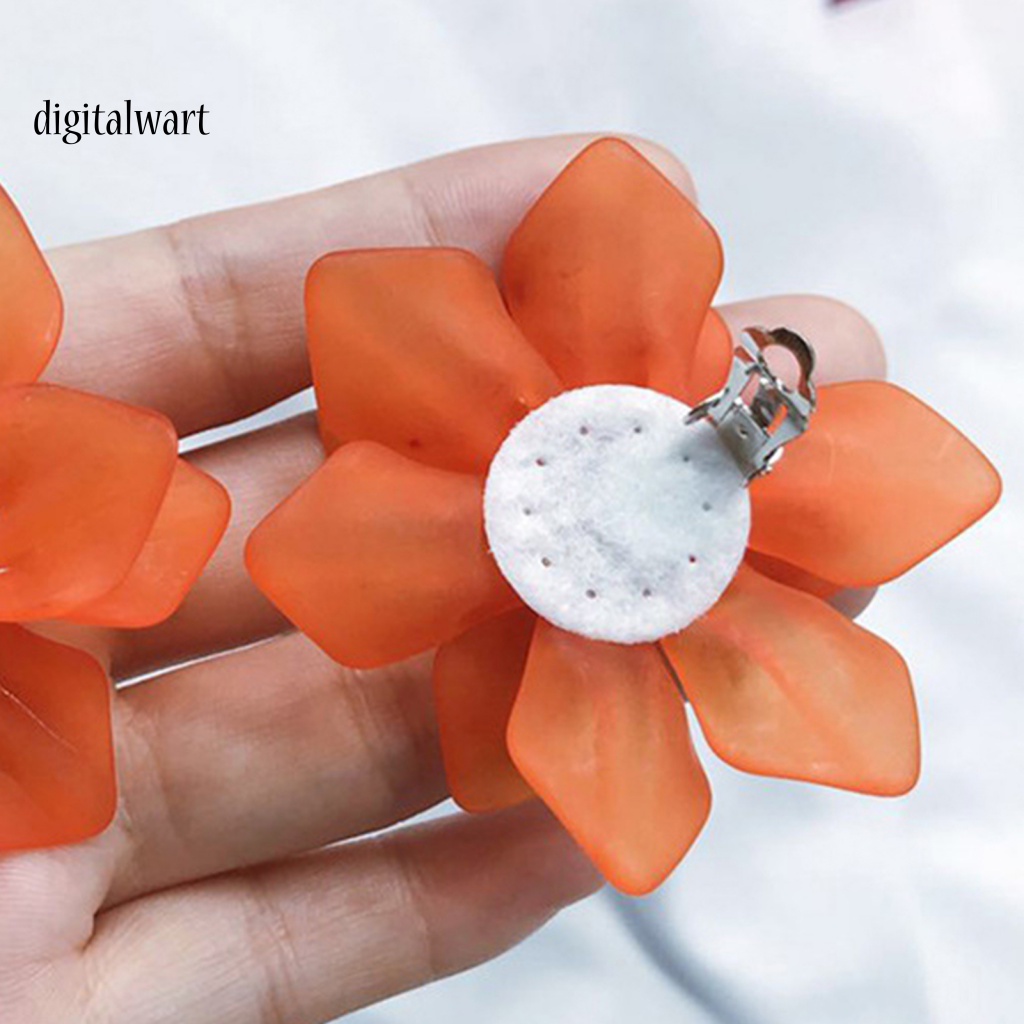 Kỹ Thuật Số| 1 Đôi Bông Tai Kẹp Hình Hoa Bằng Acrylic Phong Cách Vintage Thanh Lịch