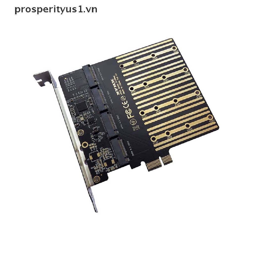 Adapter Chuyển Đổi PCIE 1 Sang M2 PCI Express X1 3.0 4 Cổng B Key M.2 NGFF SATA SSD