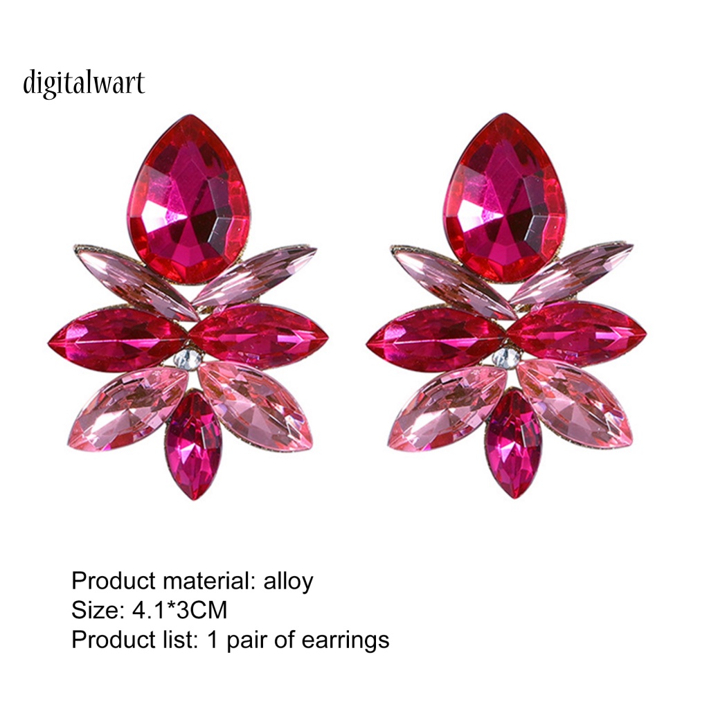 Kỹ Thuật Số| 1 Đôi Bông Tai Hợp Kim Hình Giọt Nước Đính Đá Sang Trọng Cho Nữ