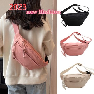 Túi Đeo Chéo Một Bên Ngực Bằng Vải Nylon Màu Trơn Đơn Giản Phong Cách Retro Harajuku Nhật Bản Dễ Phối Đồ Dành Cho Bạn Nữ