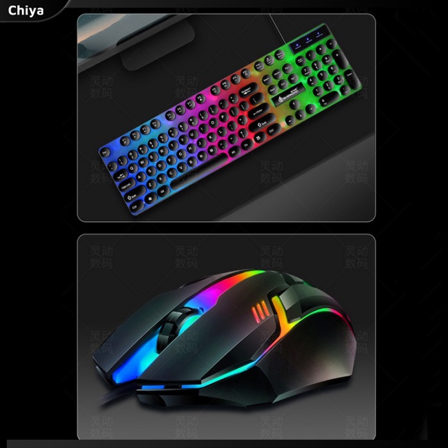 1 Bộ Bàn Phím Và Chuột Chơi Game 108 Phím Có Dây Và Đèn Nền Nhiều Màu