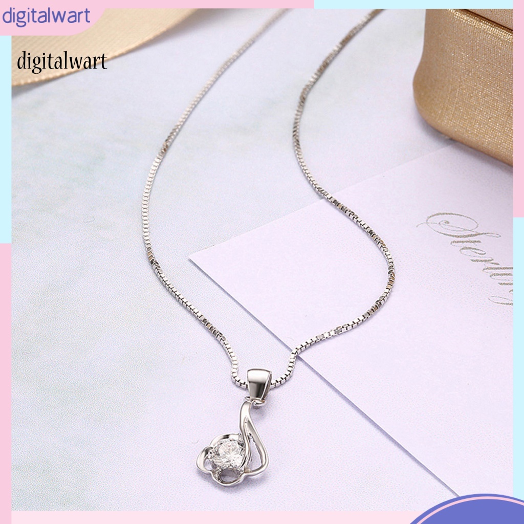 Kỹ Thuật Số| Vòng cổ Mạ Bạc 925 Mặt Hình Hoa Đính Đá Zircon Dễ Thương Cho Nữ