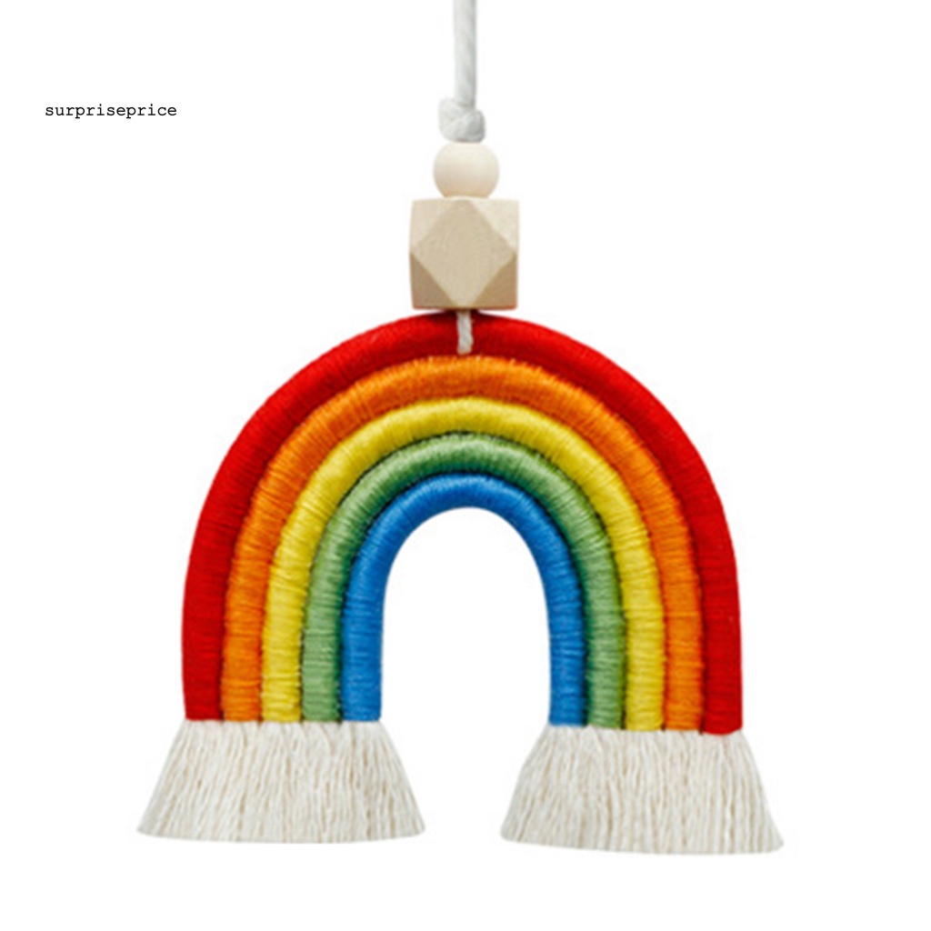 Phụ Kiện Treo Trang Trí Xe Hơi Hình Cầu Vồng Bằng Dây Cotton Bện